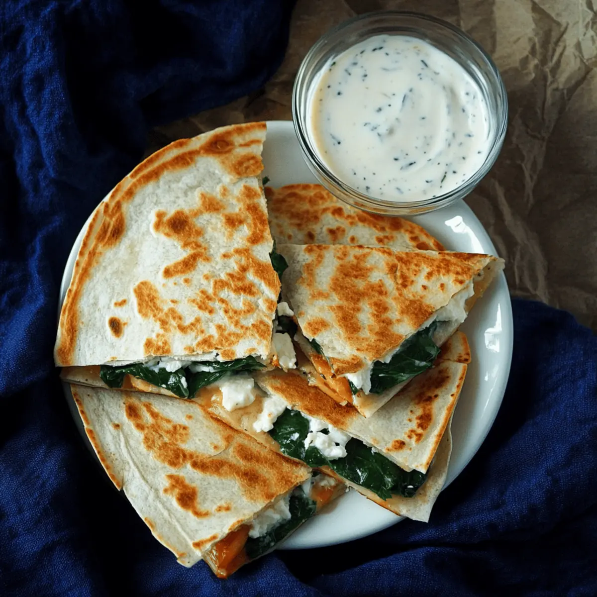 Delicious Spinach and Feta Quesadillas Ready in 21 Minutes