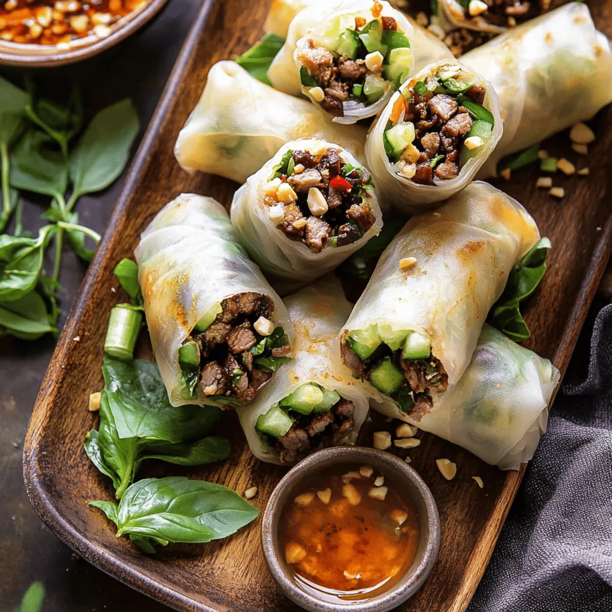 20 Minute Thai Basil Beef Rolls