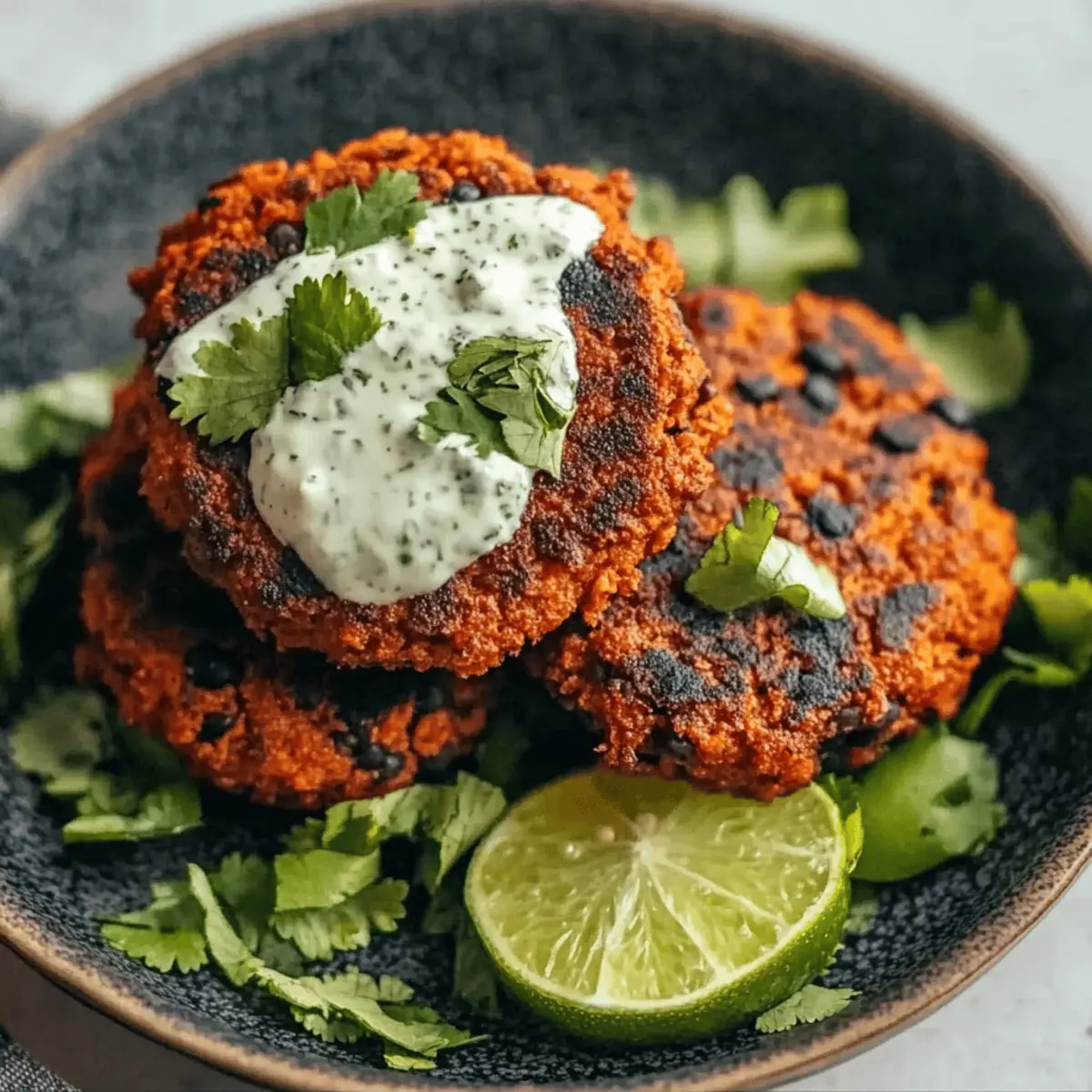 Lime Drenched Sweet Potato Black Bean Patties Recipe to Savor