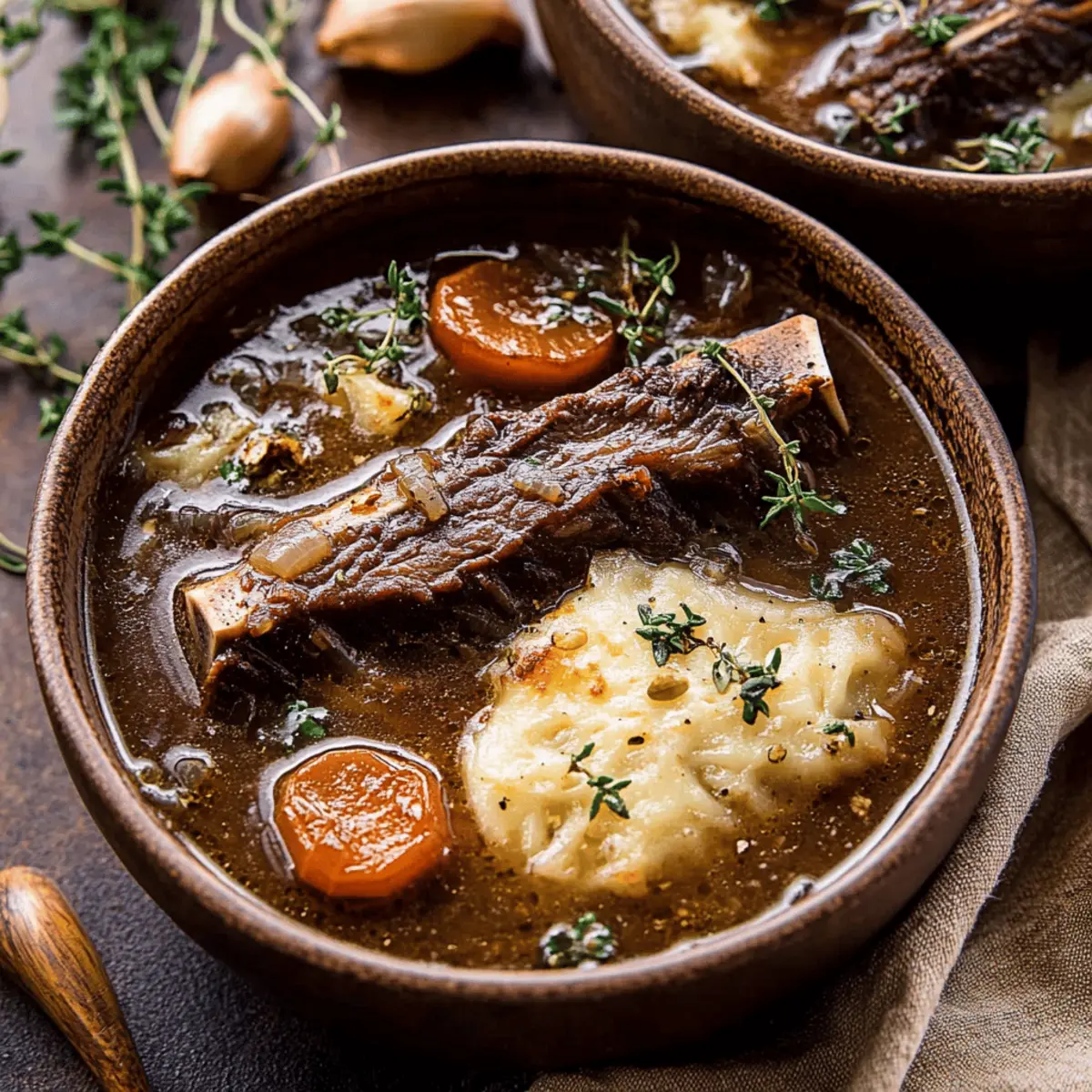French Onion Beef Short Rib Soup