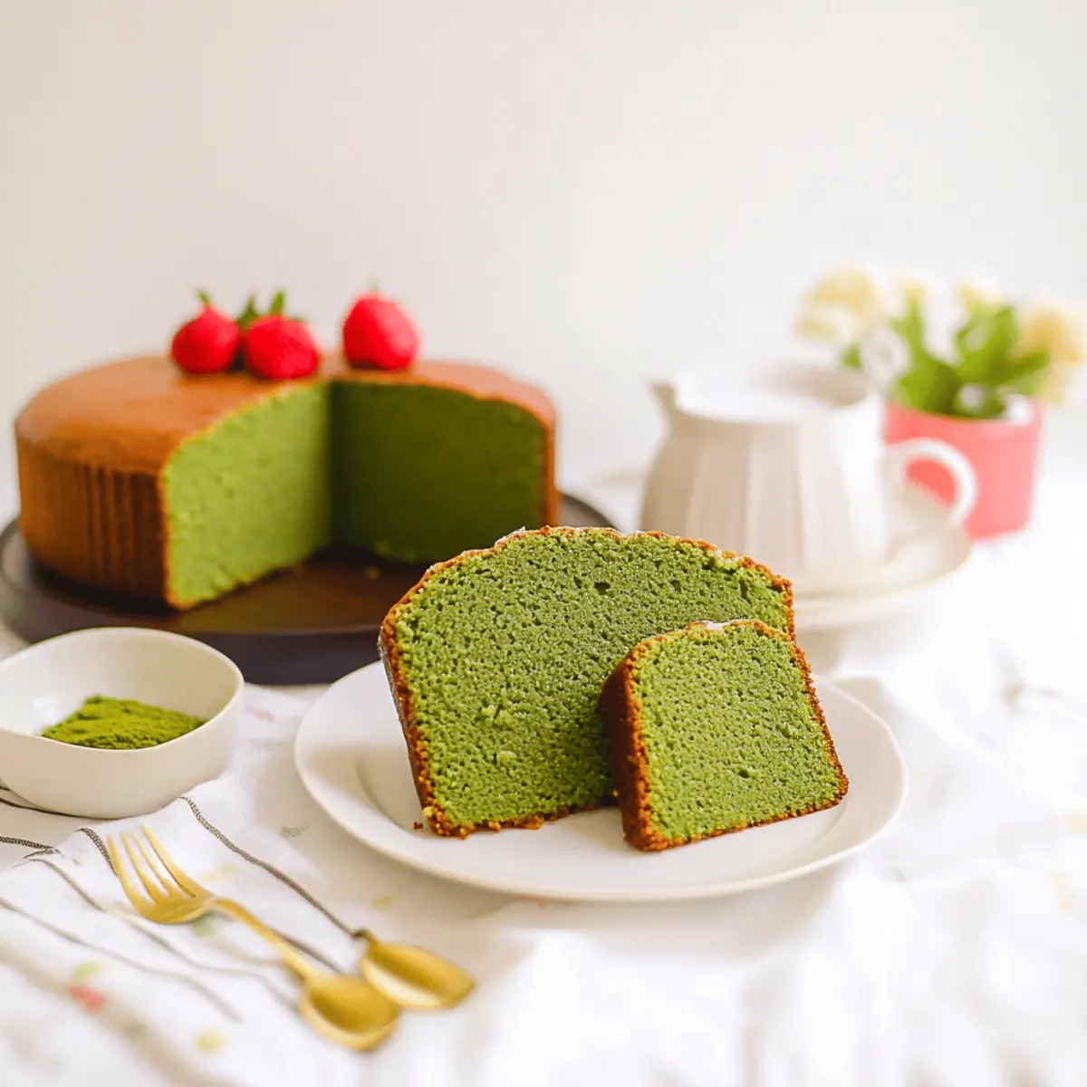 Delicious Japanese Matcha Pound Cake with Subtle Sweetness Recipe