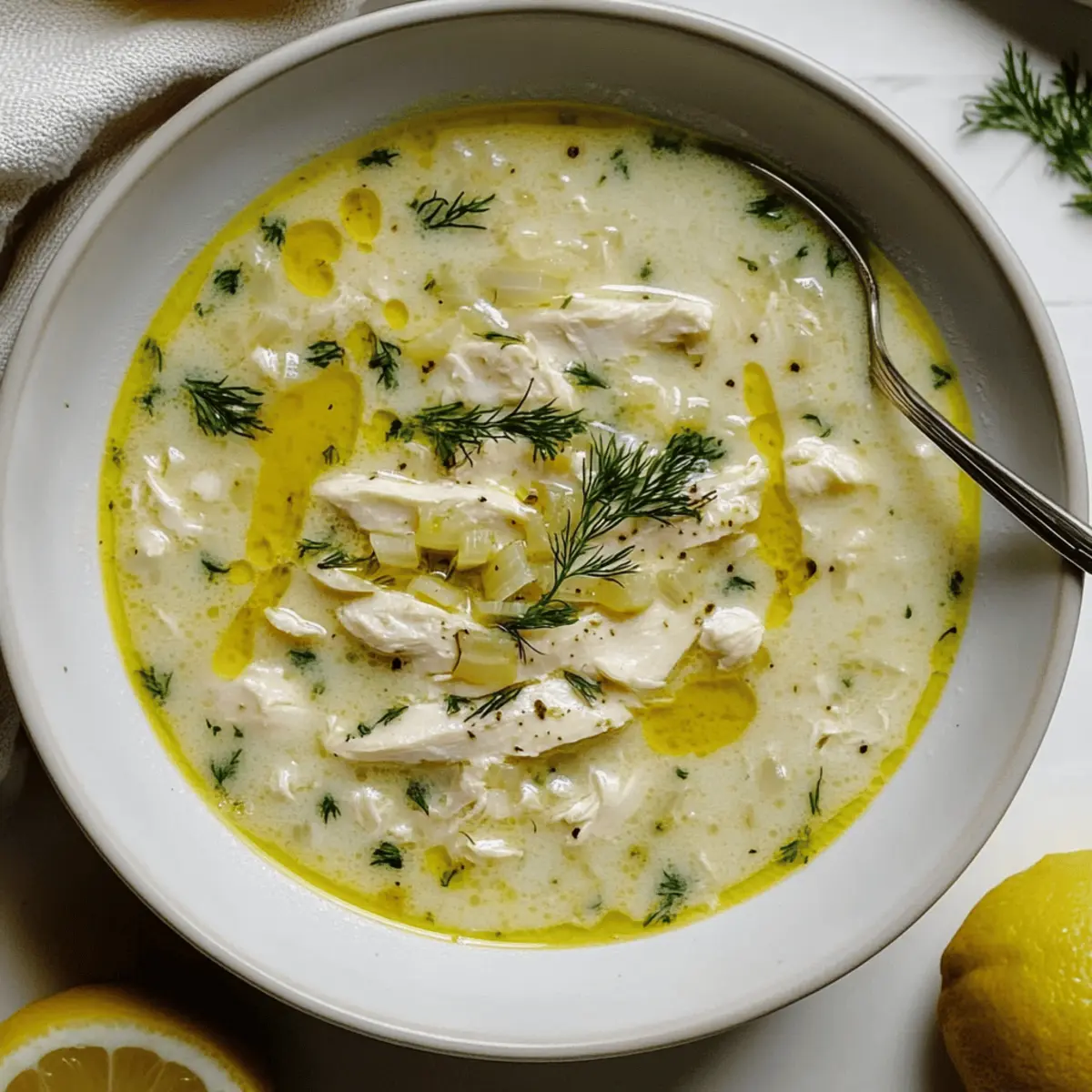 Mediterranean Lemon Chicken Soup