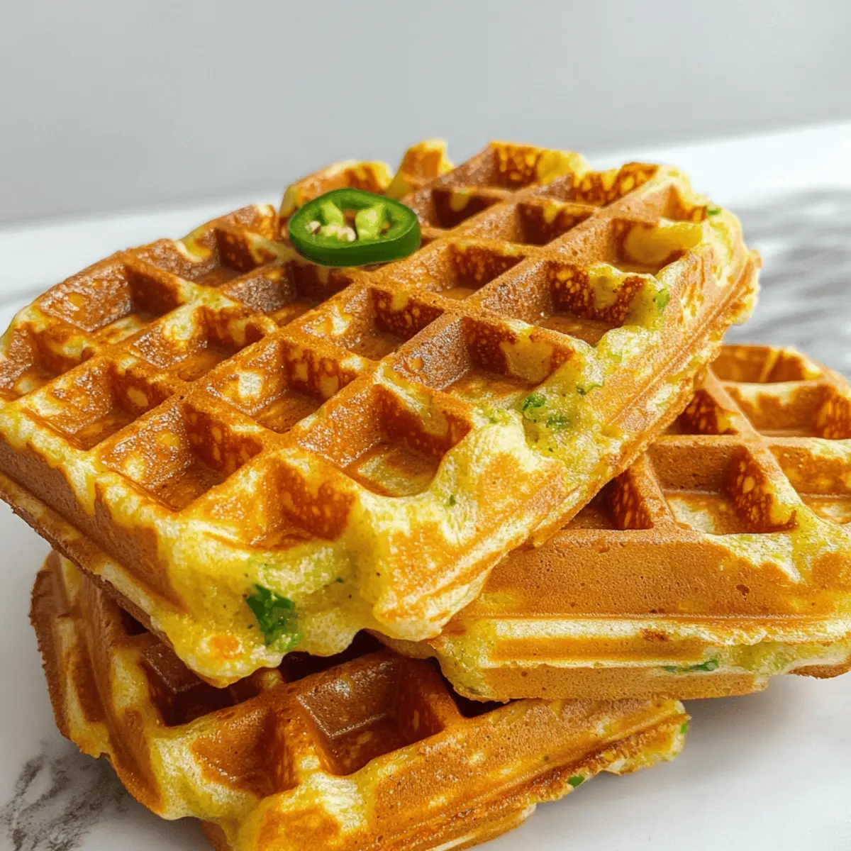 Delicious Spicy Cheddar Jalapeño Cornbread Waffles Recipe