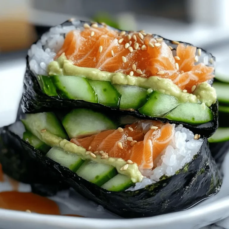 Onigirazu with Salmon, Cucumber and Avocado