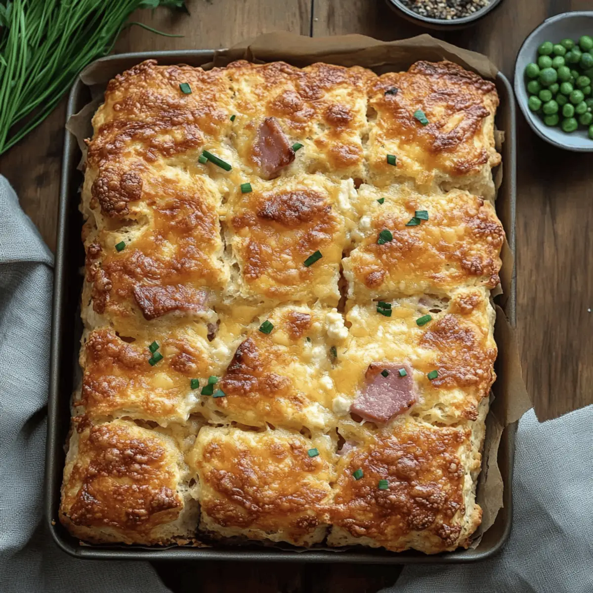 Ham and Cheese Butter Swim Biscuits Recipe