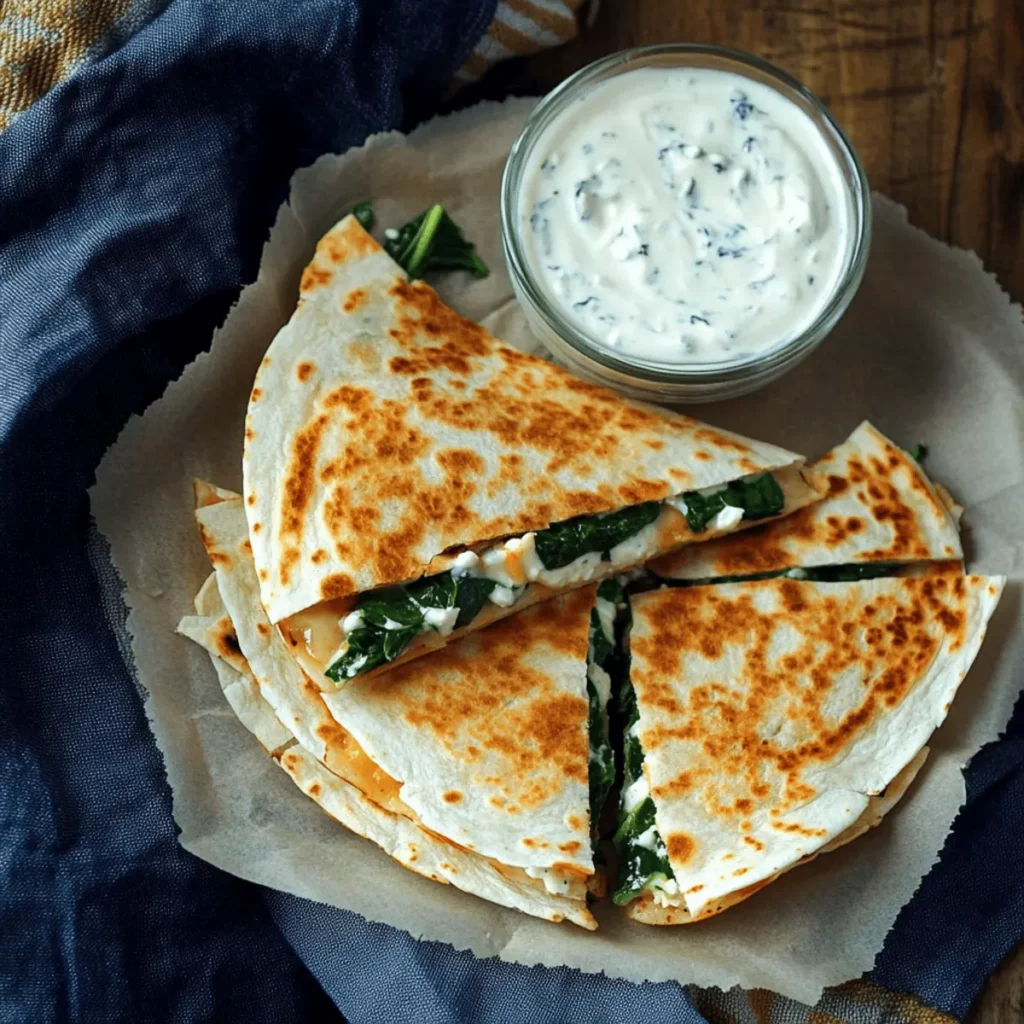 Spinach and Feta Quesadillas