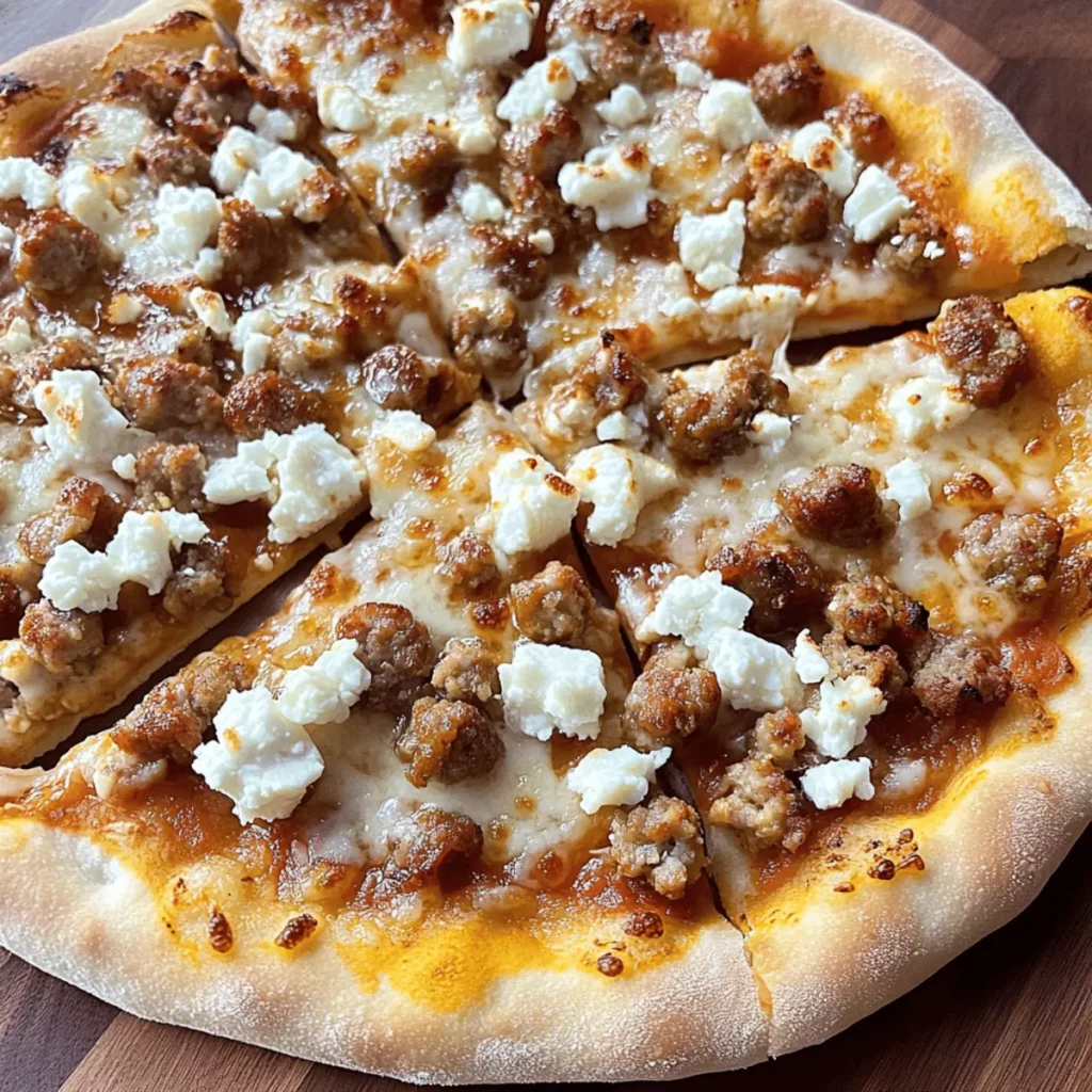 Hot Sausage Feta Honey Pizza