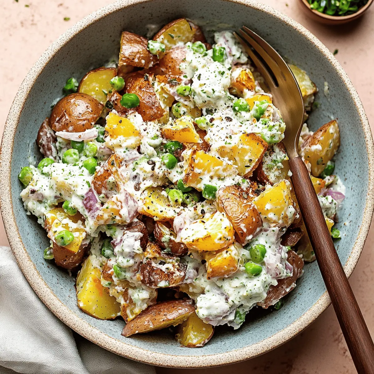 Crispy Smashed Potato Salad with Creamy Herb Dressing Recipe