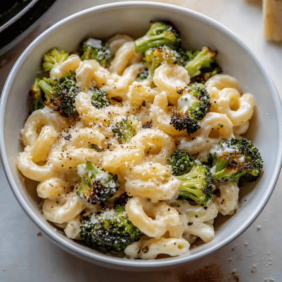 Skillet Ricotta Pasta with Roasted Broccoli.