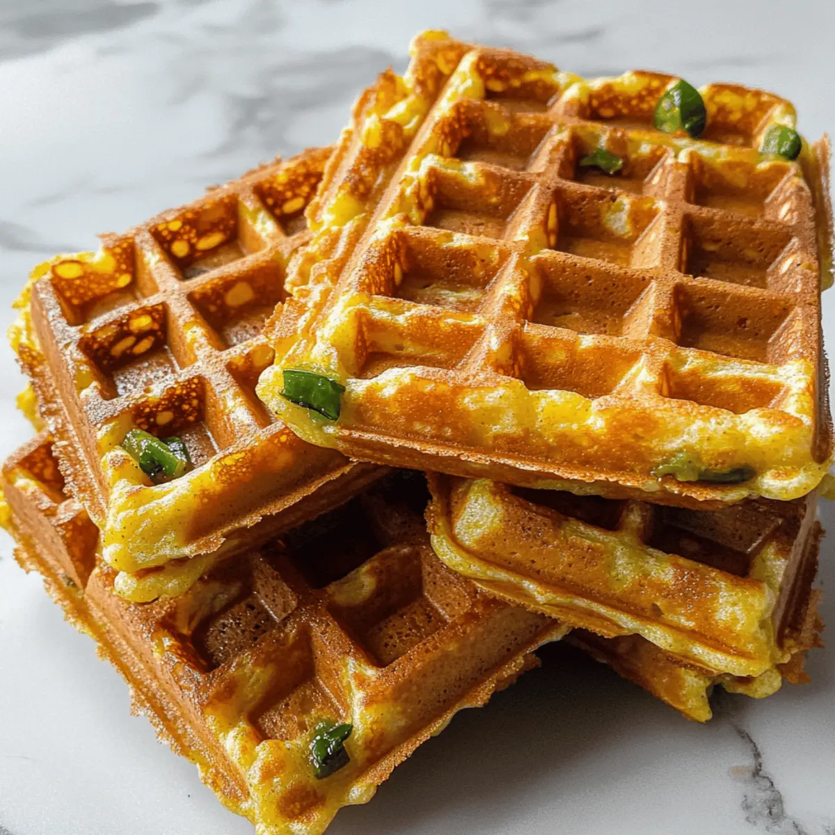 Delicious Spicy Cheddar Jalapeño Cornbread Waffles Recipe