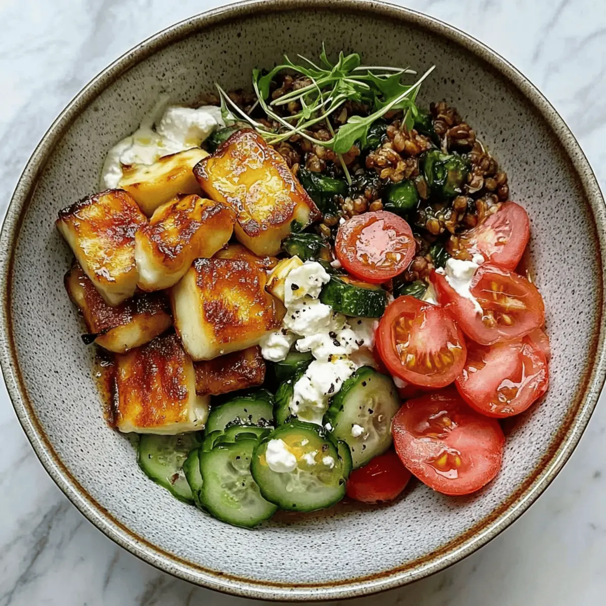 Delicious Summer Bowl with Hot Honey Halloumi Recipe to Savor
