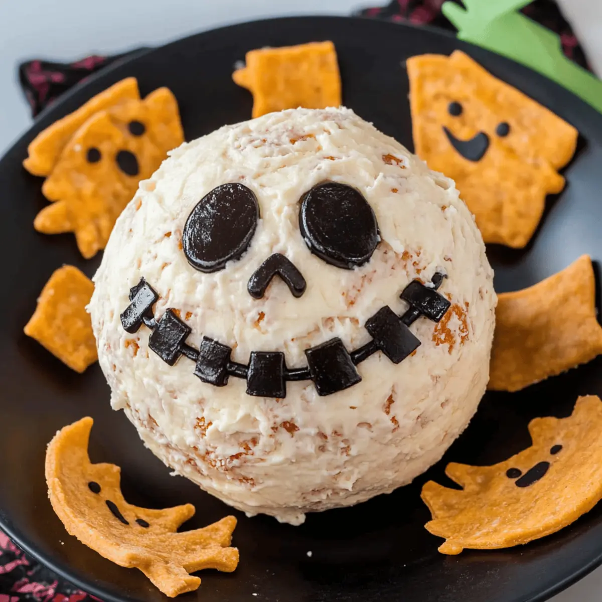 Delicious Skellington Cheese Ball Appetizer for Halloween Parties