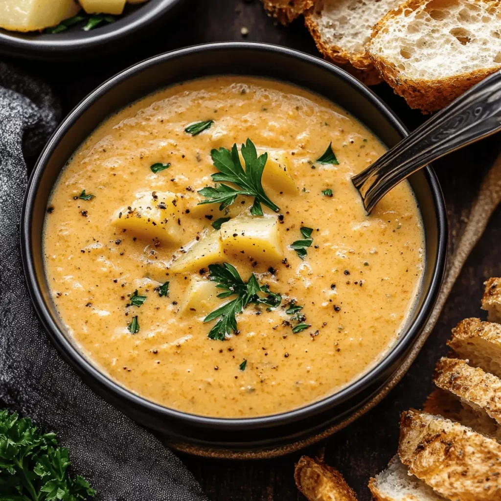 Cheddar Garlic Herb Potato Soup