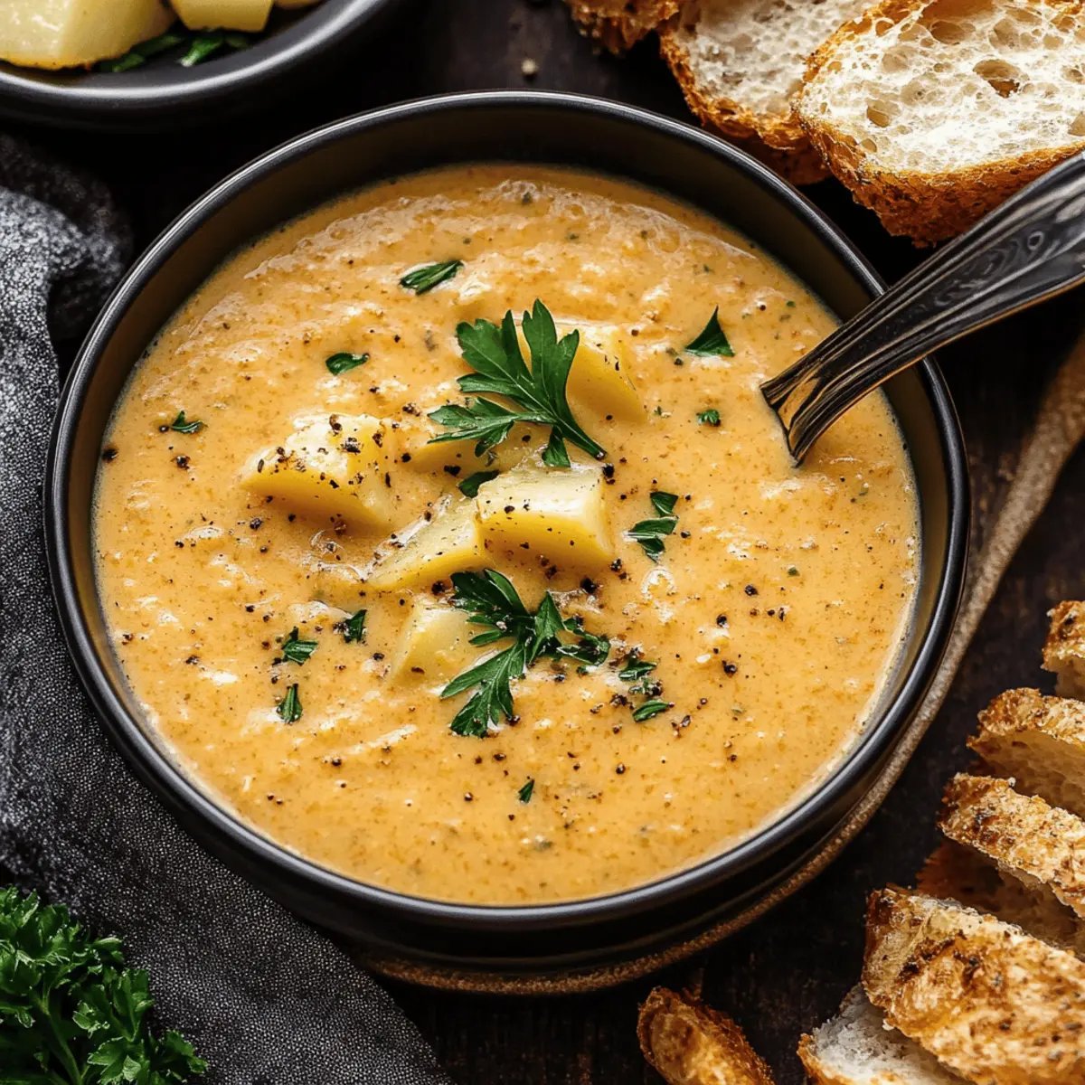 Cheddar Garlic Herb Potato Soup