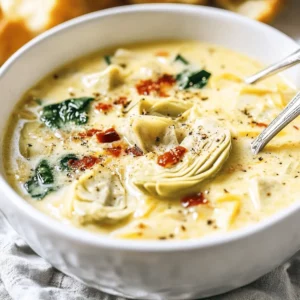 Creamy Lemony Tuscan Artichoke Soup Recipe
