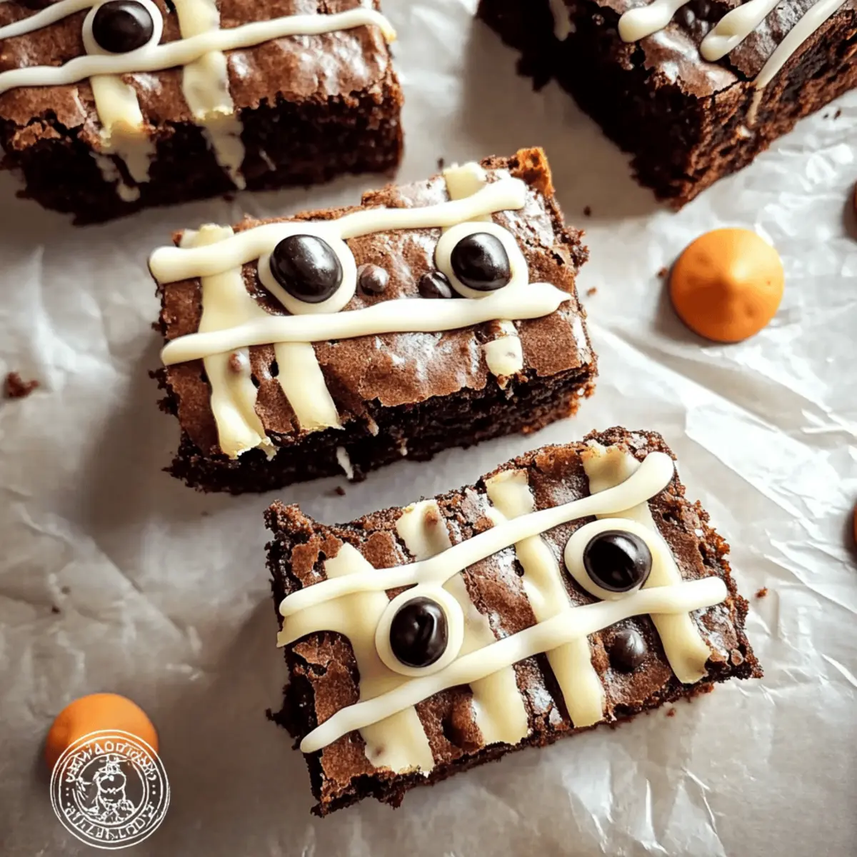 Delicious Halloween Brownies with Edible Eyes and White Chocolate
