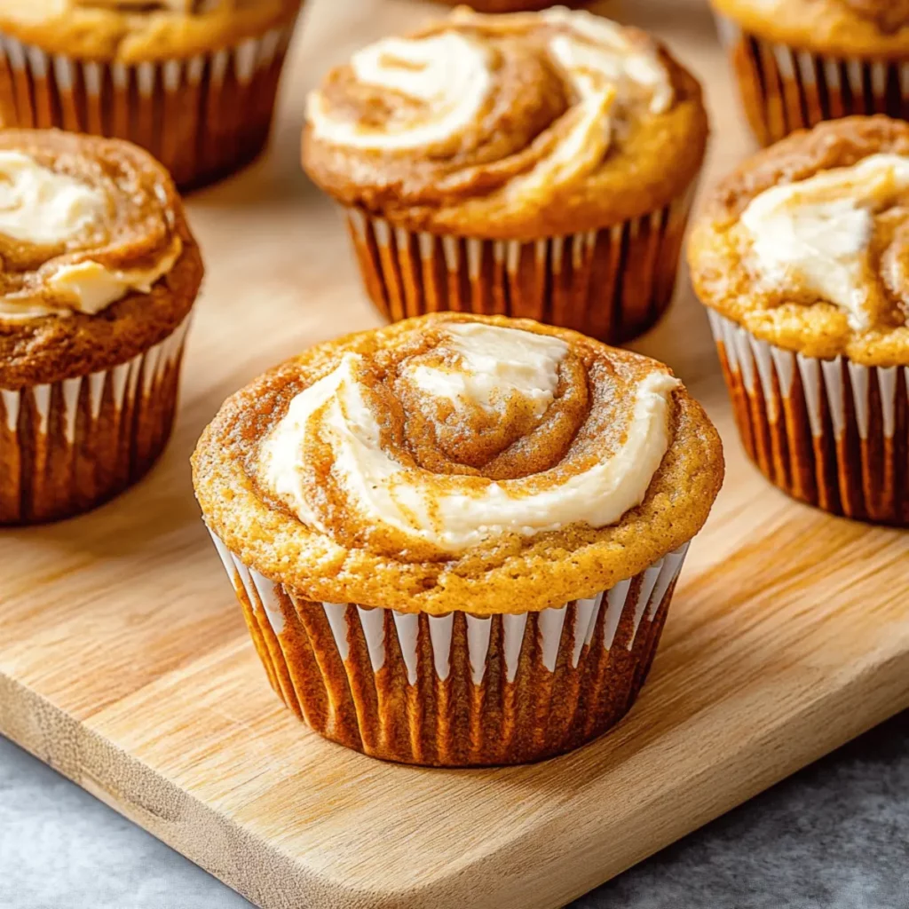 Pumpkin Cream Cheese Swirl Muffins