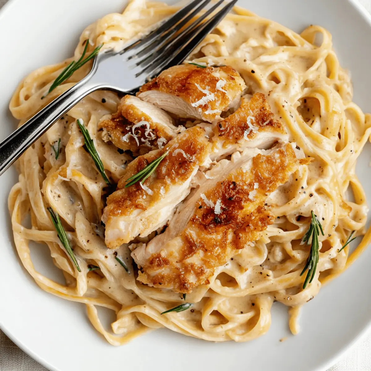 Delicious Crispy Chicken with Creamy Pasta in 25 Minutes
