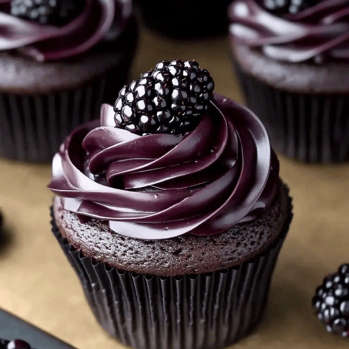 Indulge in Dark Chocolate Blackberry Cupcakes Recipe Today