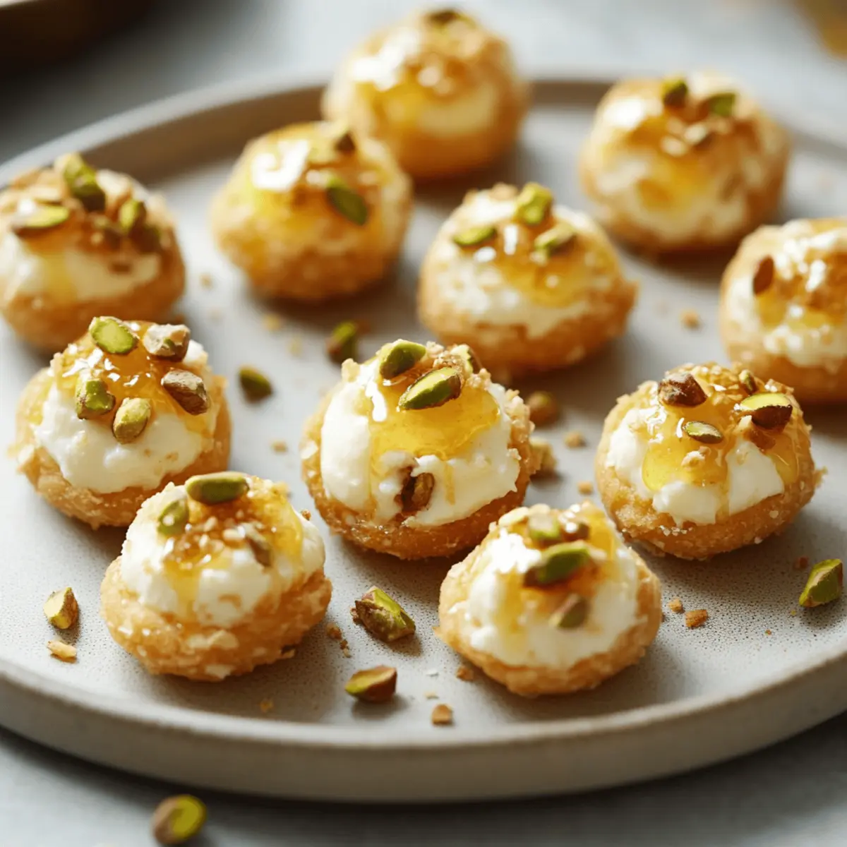 Delicious Ricotta Pistachio Honey Bites for Your Next Party