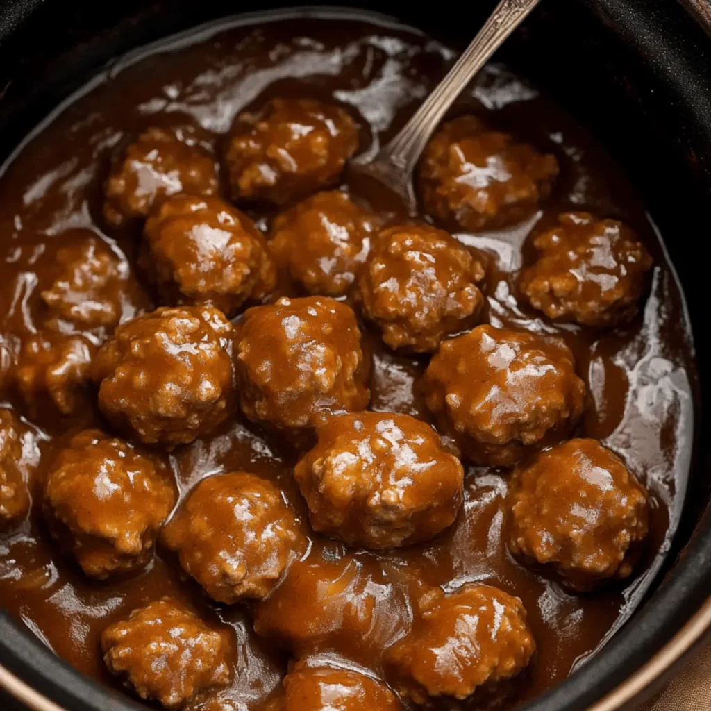 Slow Cooker Salisbury Steak Meatballs
