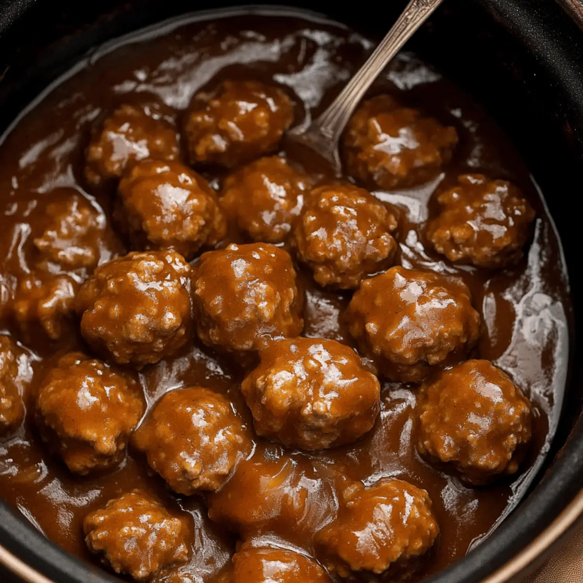 Slow Cooker Salisbury Steak Meatballs