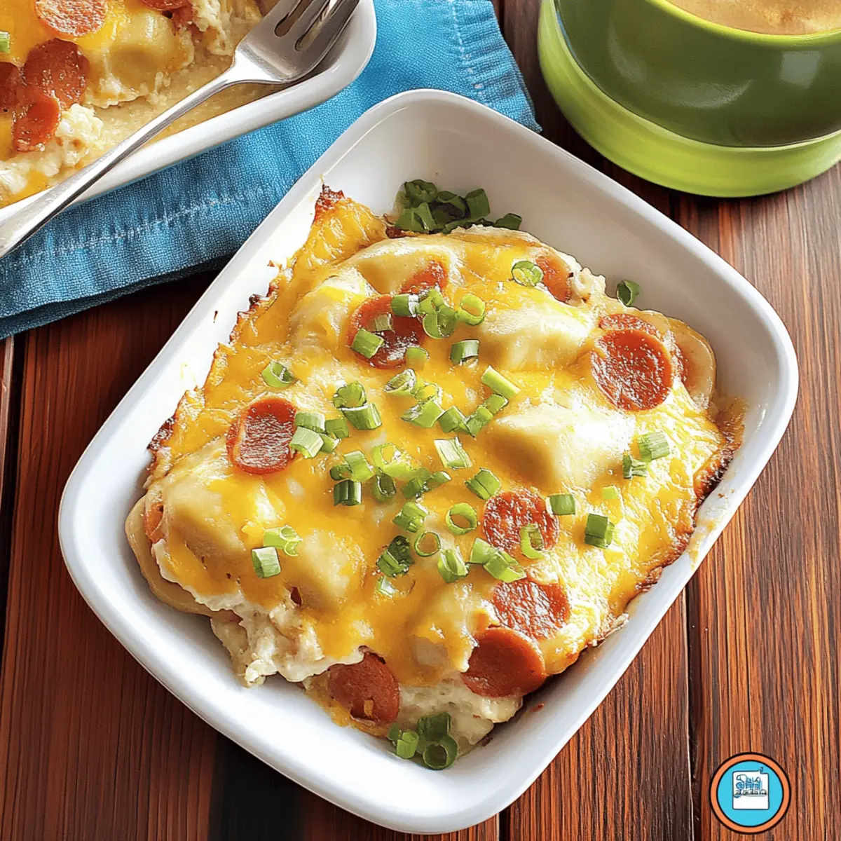 Easy Crockpot Pierogi Casserole with Kielbasa and Cream Cheese