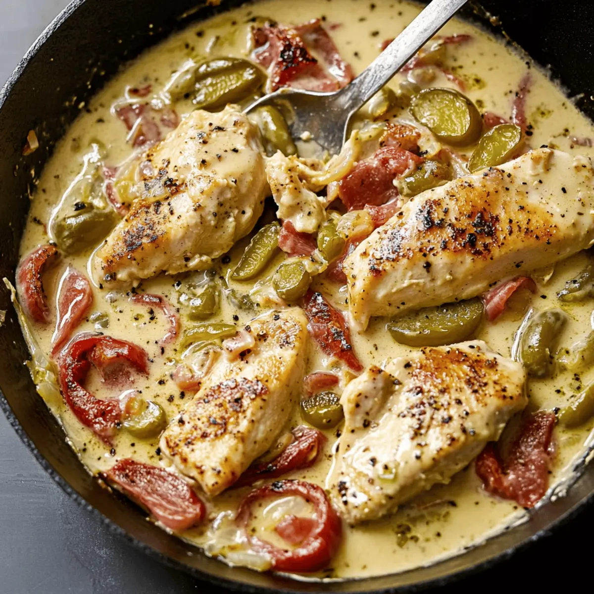 Delicious Creamy Pepperoncini Chicken Skillet in Under 30 Minutes