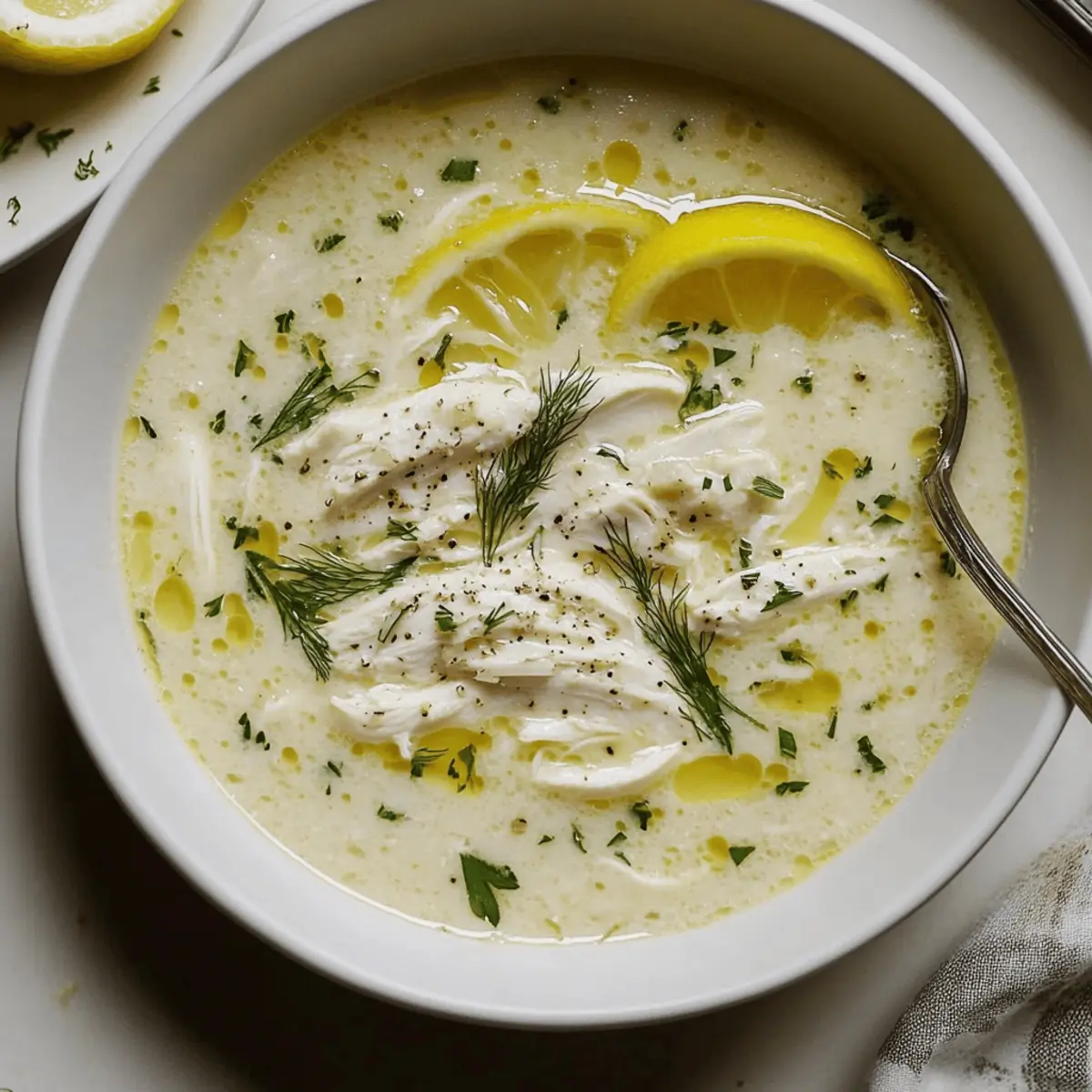 Mediterranean Lemon Chicken Soup Recipe with Fresh Dill and Rice