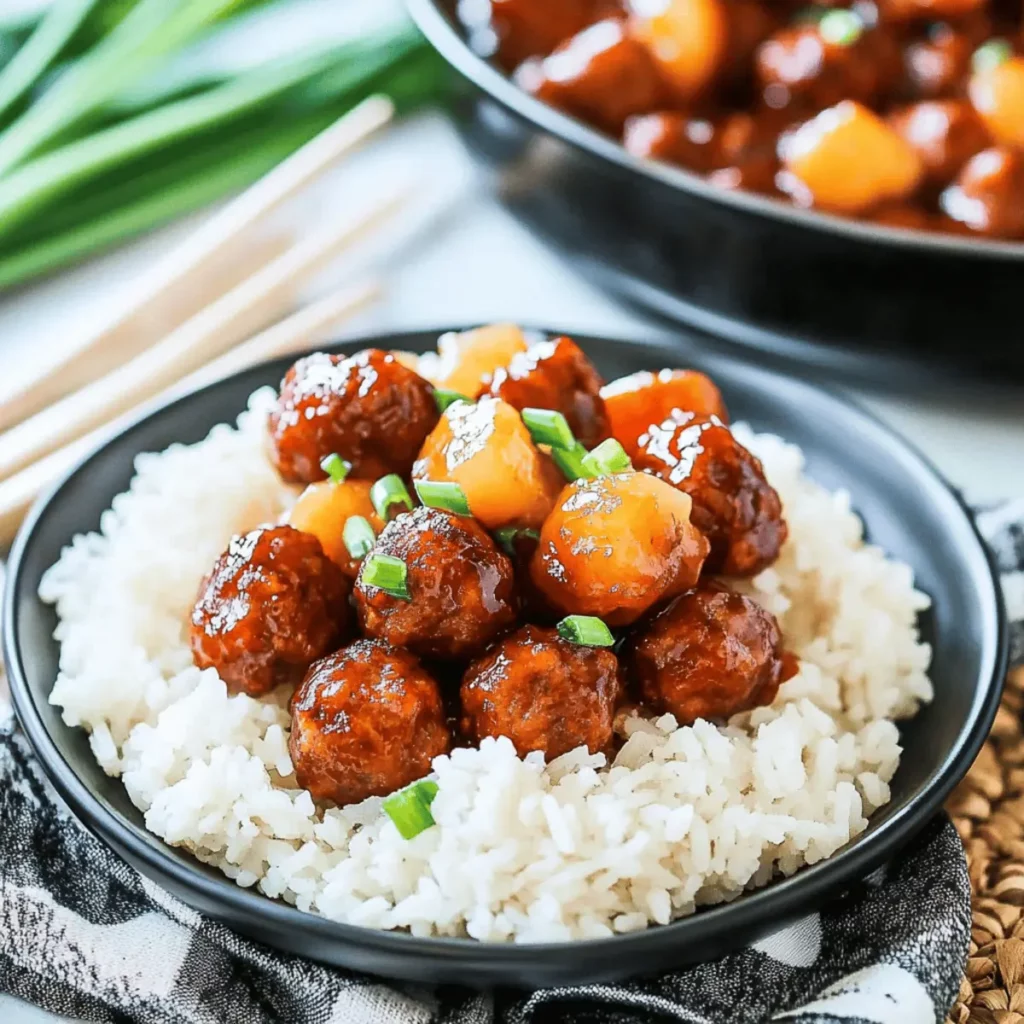 Sweet & Savory Crockpot Hawaiian Meatballs