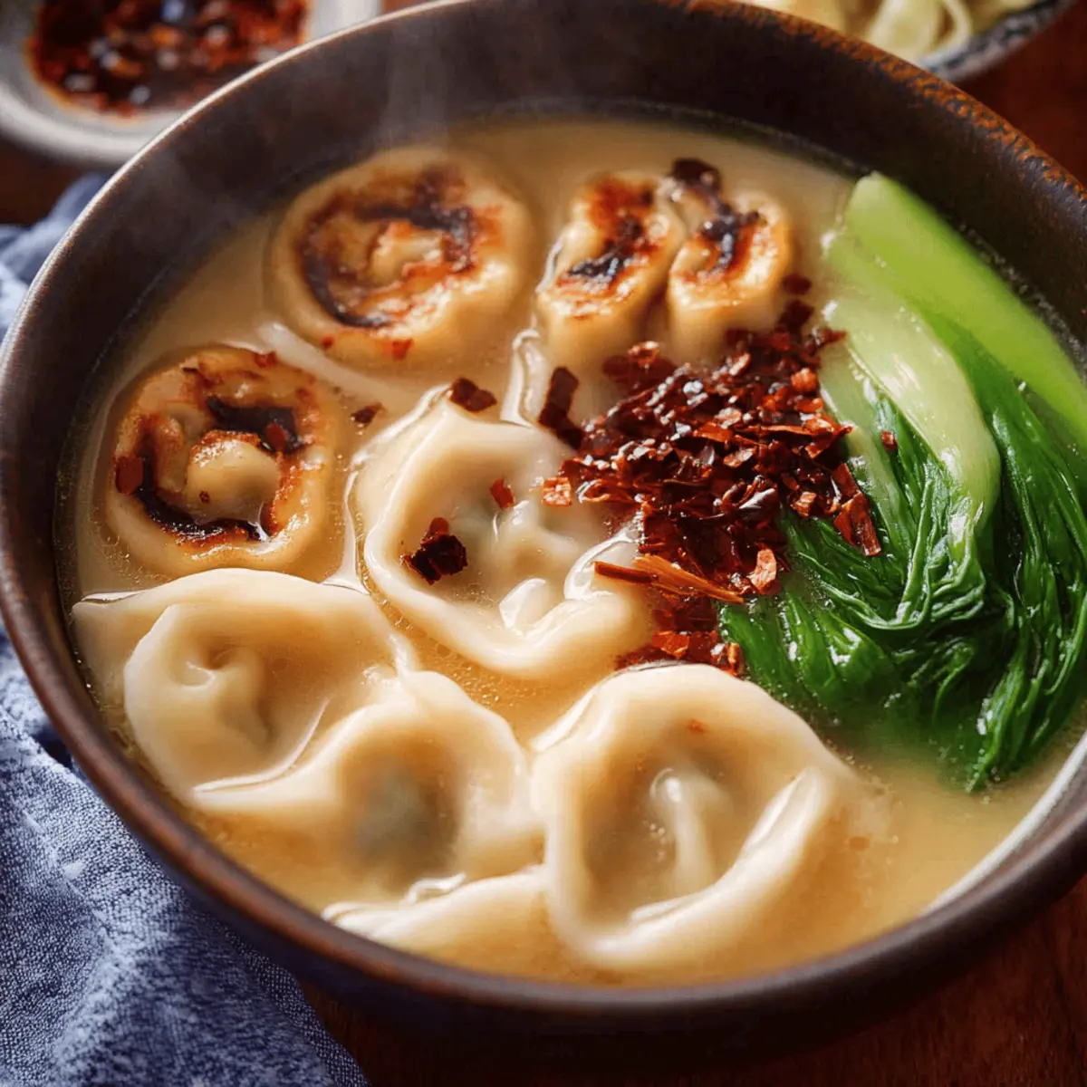 Delicious Gyoza Soup with Udon and Veggies Ready in 20 Minutes