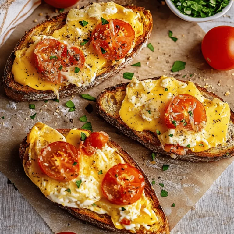 Buttery Tomatoes on Cheese on Toast