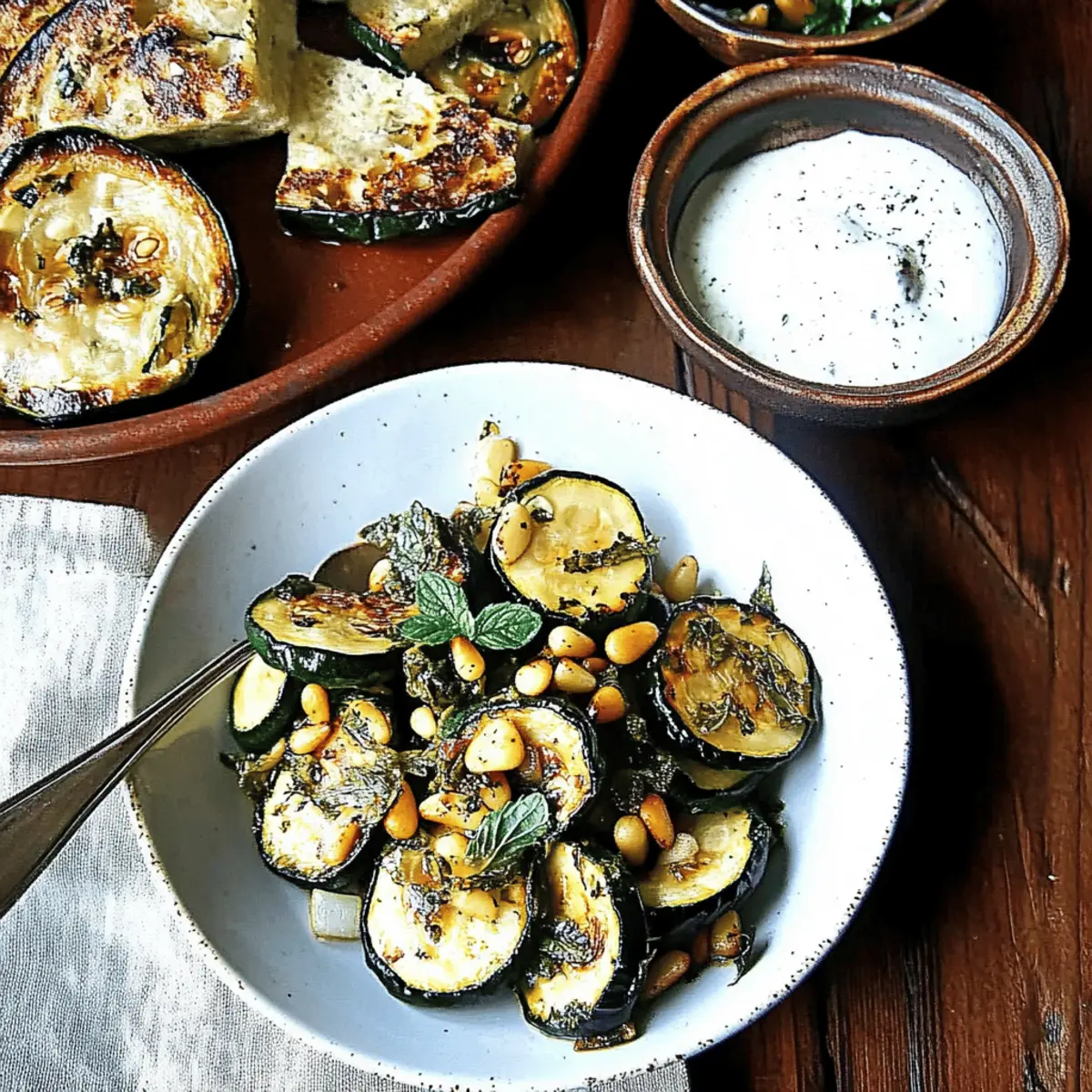 Sautéed Zucchini with Mint, Basil & Pine Nuts