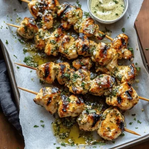 Grilled Ranch Garlic Parmesan Chicken Skewers