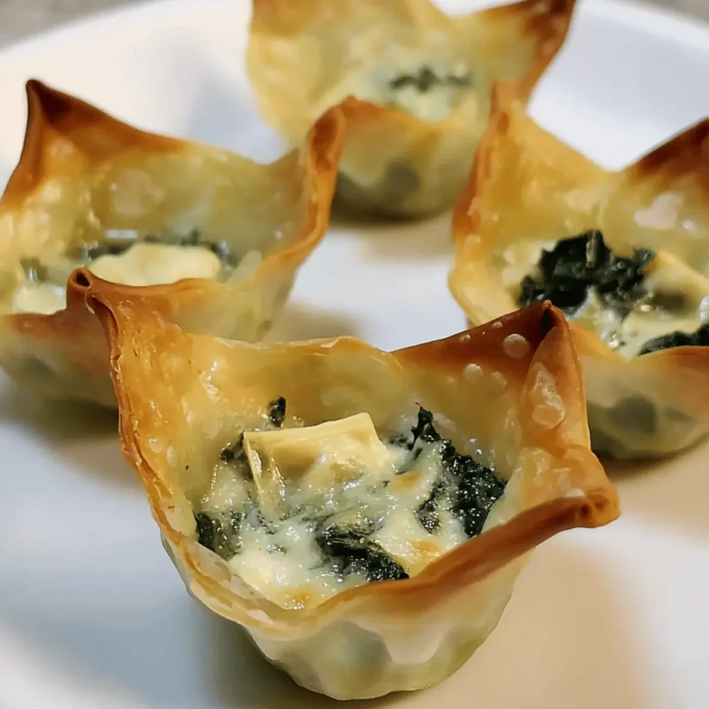 Spinach & artichoke wonton cups
