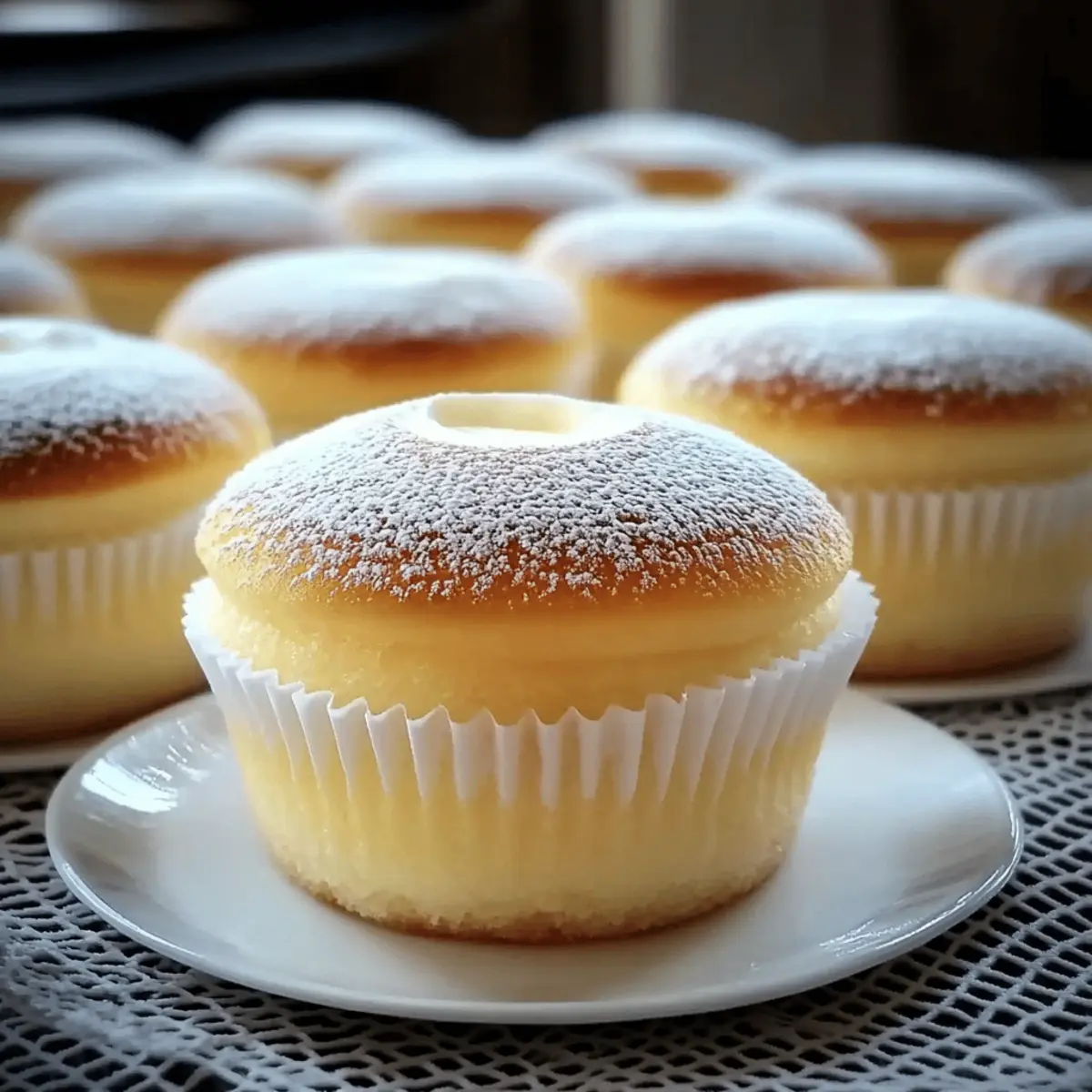 Fluffy Japanese Cotton Cheesecake Cupcakes
