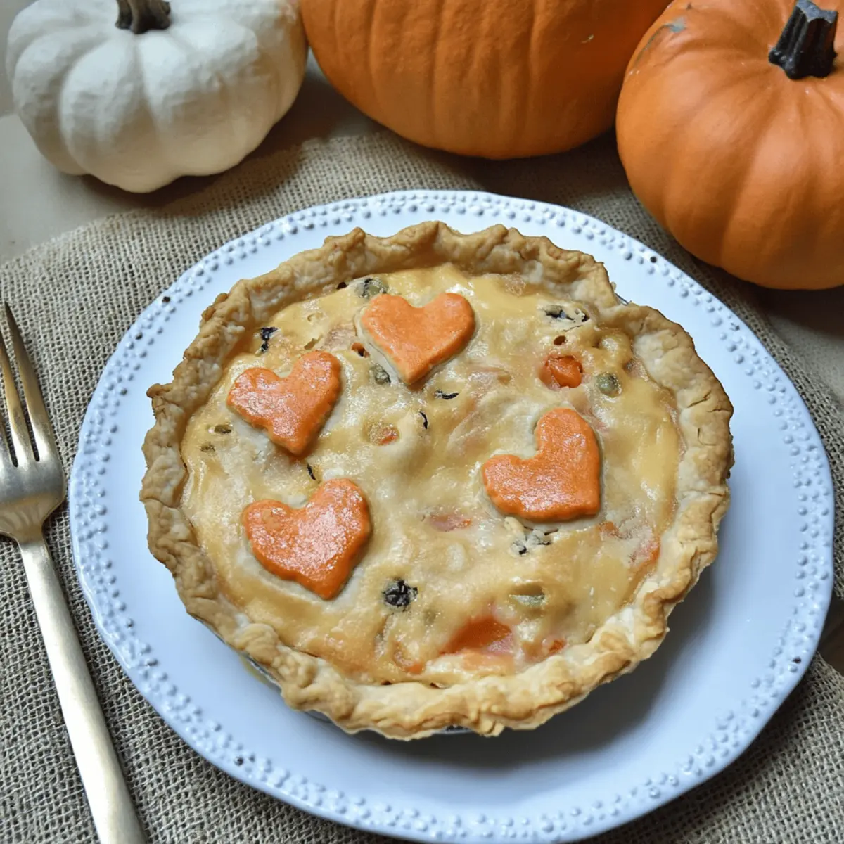 Delicious Halloween Pot Pie Recipe with Cheesy Chicken Filling