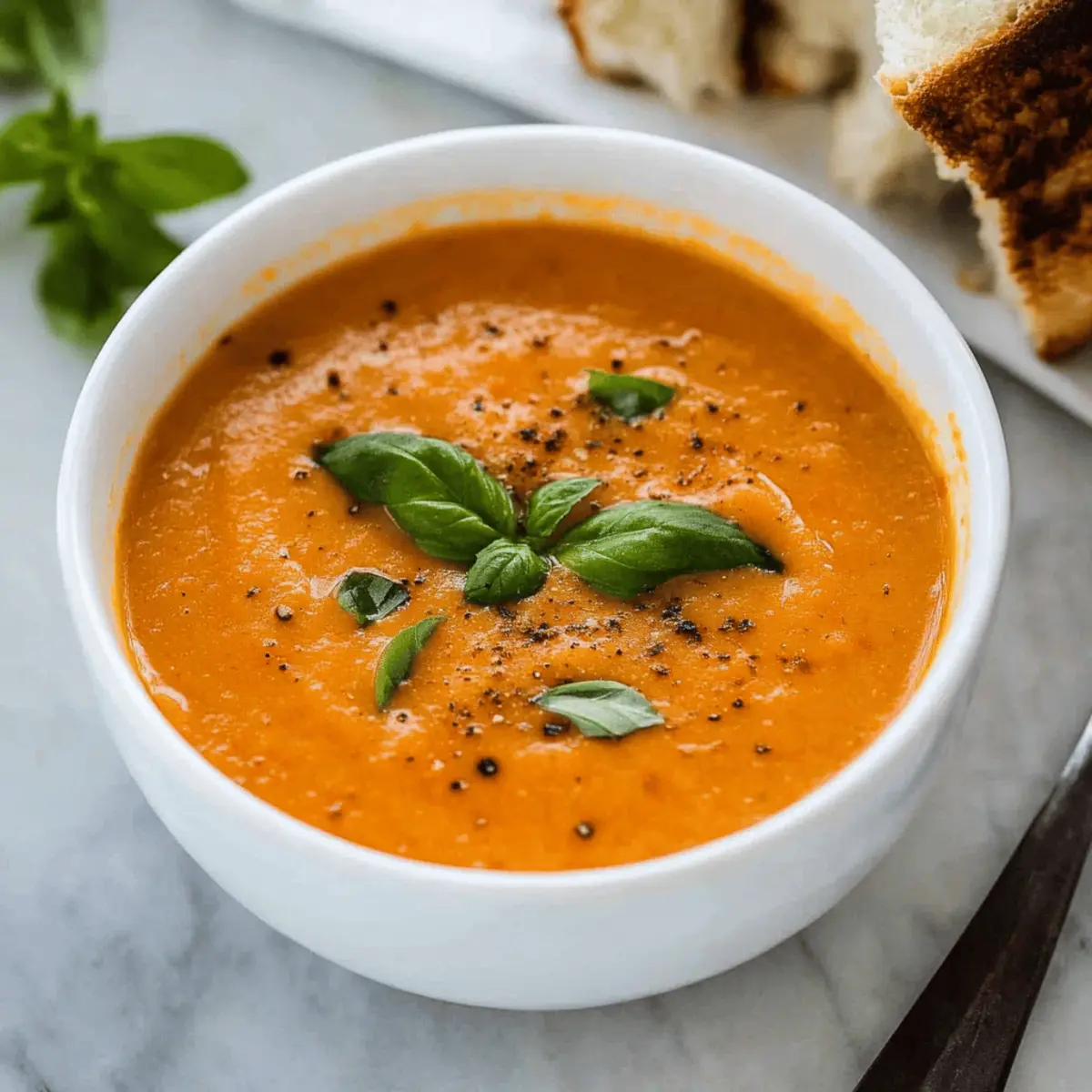 Creamy Tomato Basil Soup Recipe for Comforting Flavors