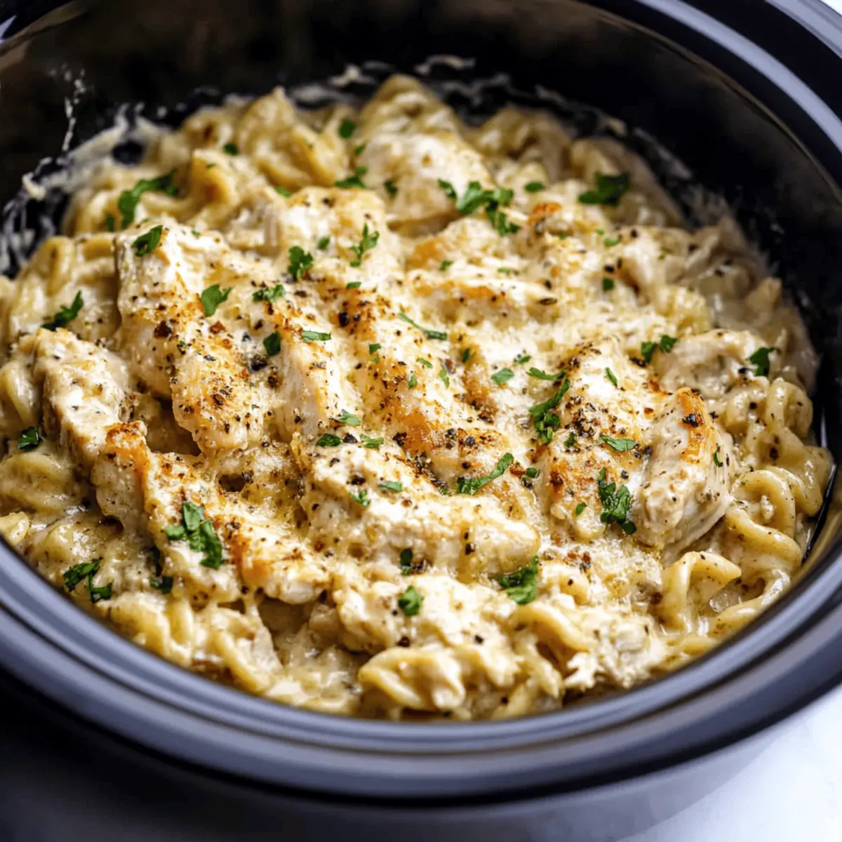 Easy Crockpot Garlic Parm Chicken Pasta for a Delicious Dinner