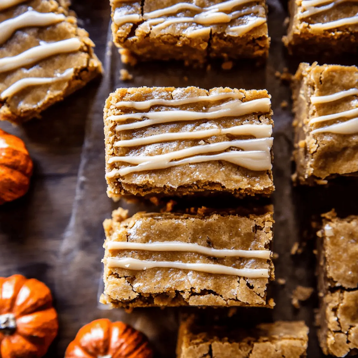 Easy Pumpkin Maple Blondies Recipe with Brown Sugar Glaze