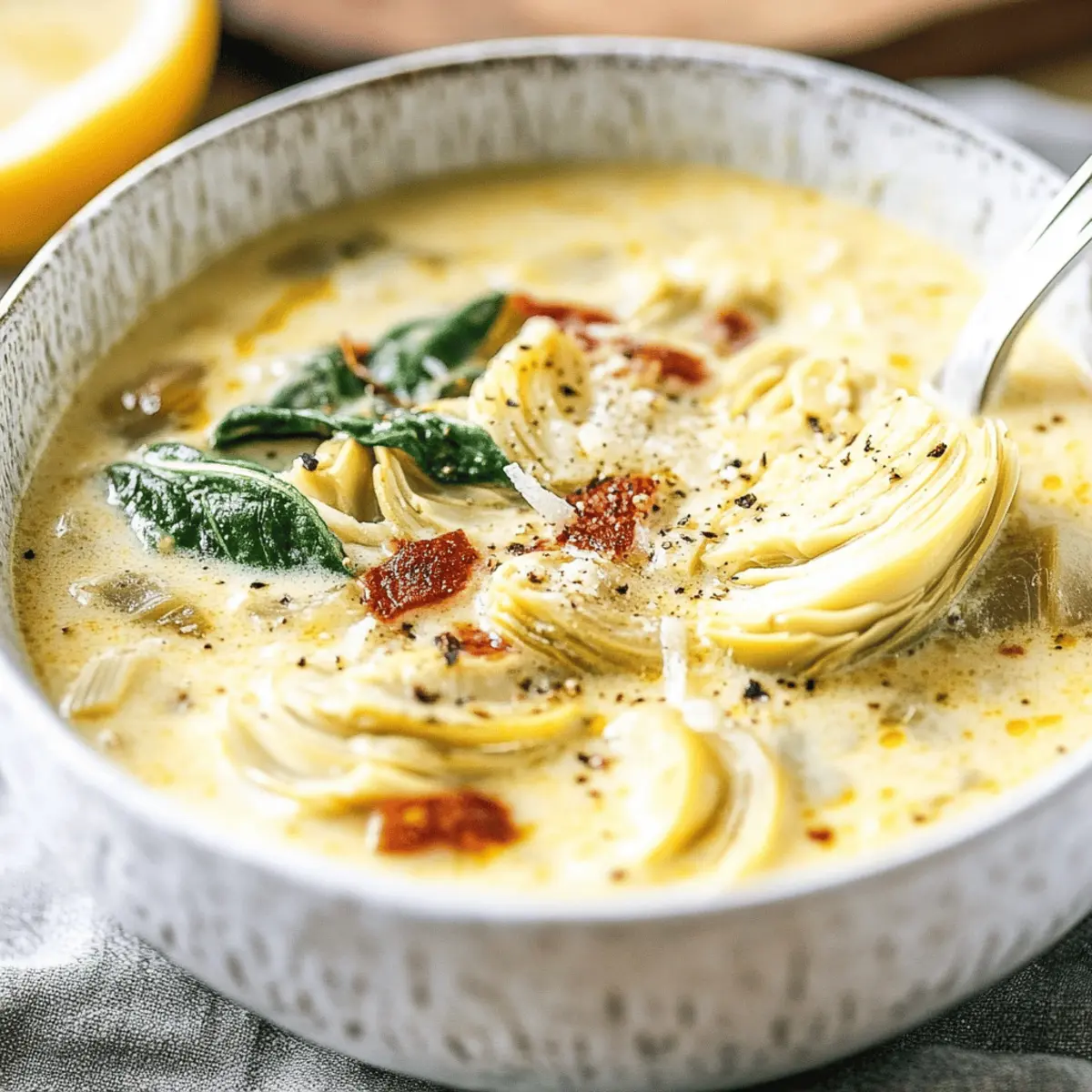 Creamy Lemony Tuscan Artichoke Soup Recipe Ready in 30 Minutes