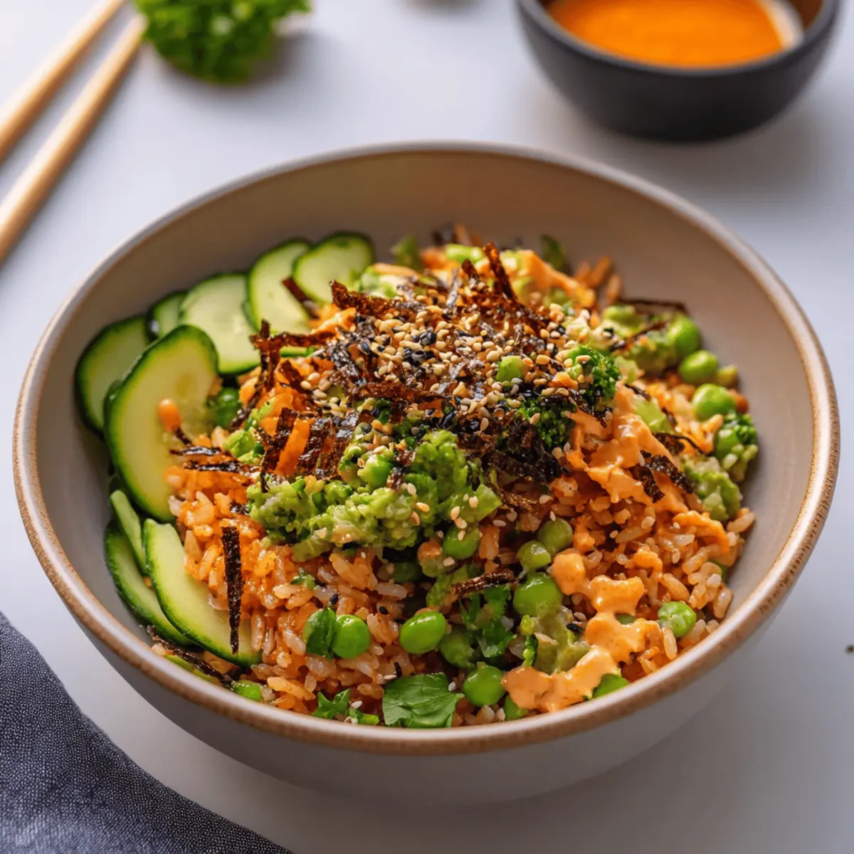 Crispy Gochujang Rice Salad