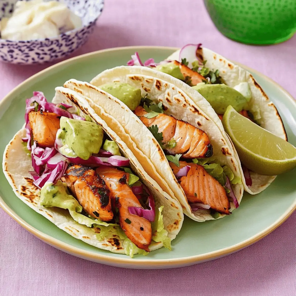 Delicious Salmon Tacos Recipe with Tangy Dill Yogurt Sauce