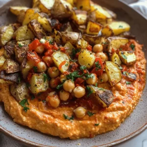 Red Pepper Feta Dip with Roasted Potatoes & Chickpeas