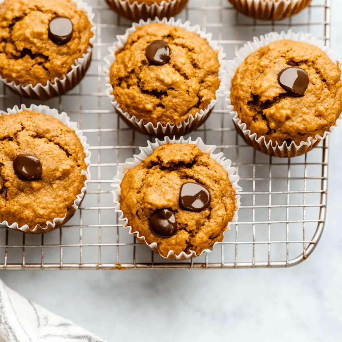 Low-Calorie High-Protein Pumpkin Muffins with Dark Chocolate Chips