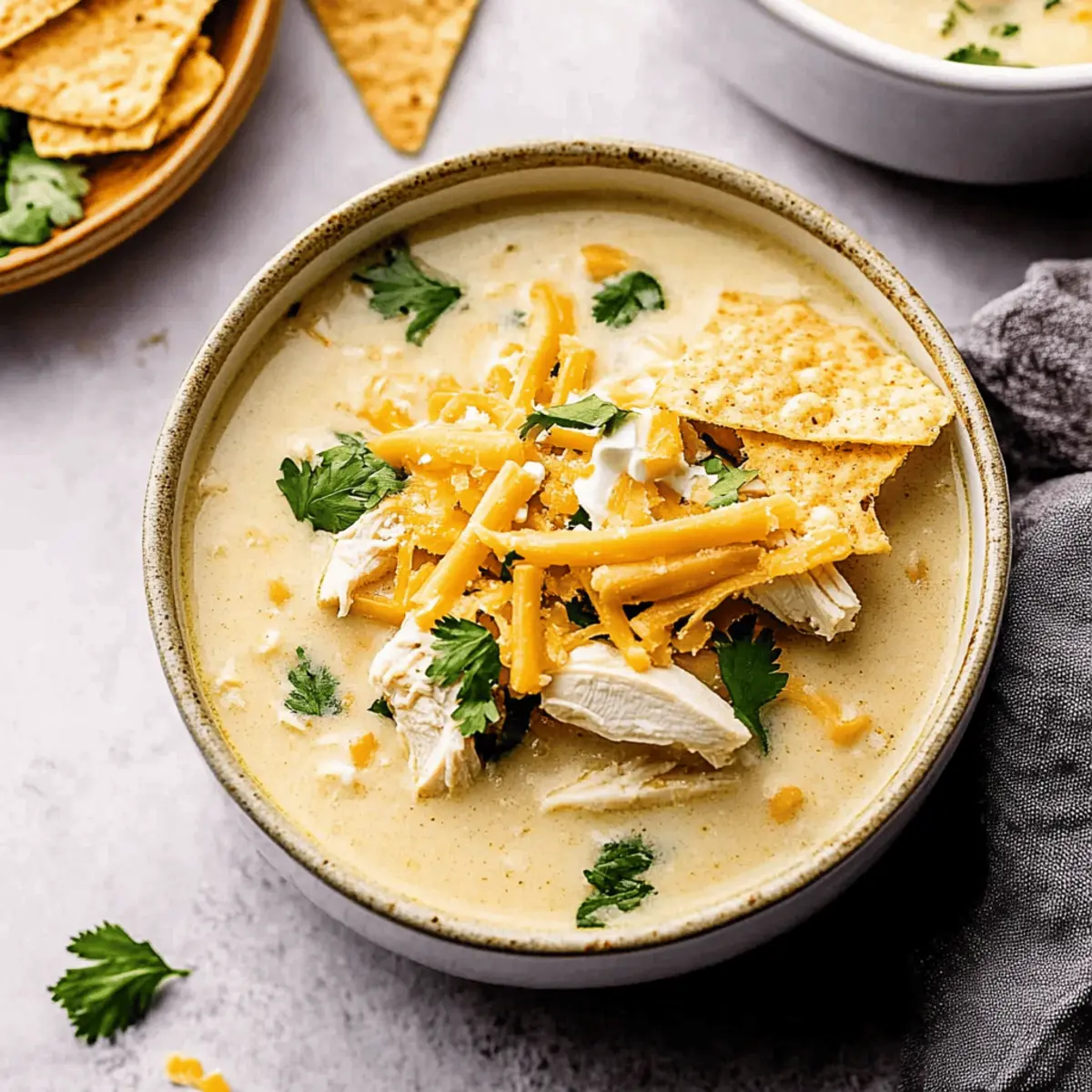 The Easiest Crockpot White Chicken Chili with Cream Cheese