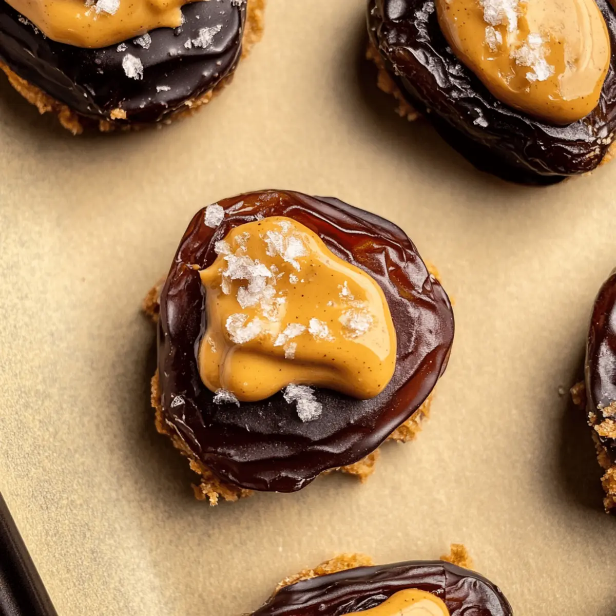 Smashed Dates with Peanut Butter and Chocolate