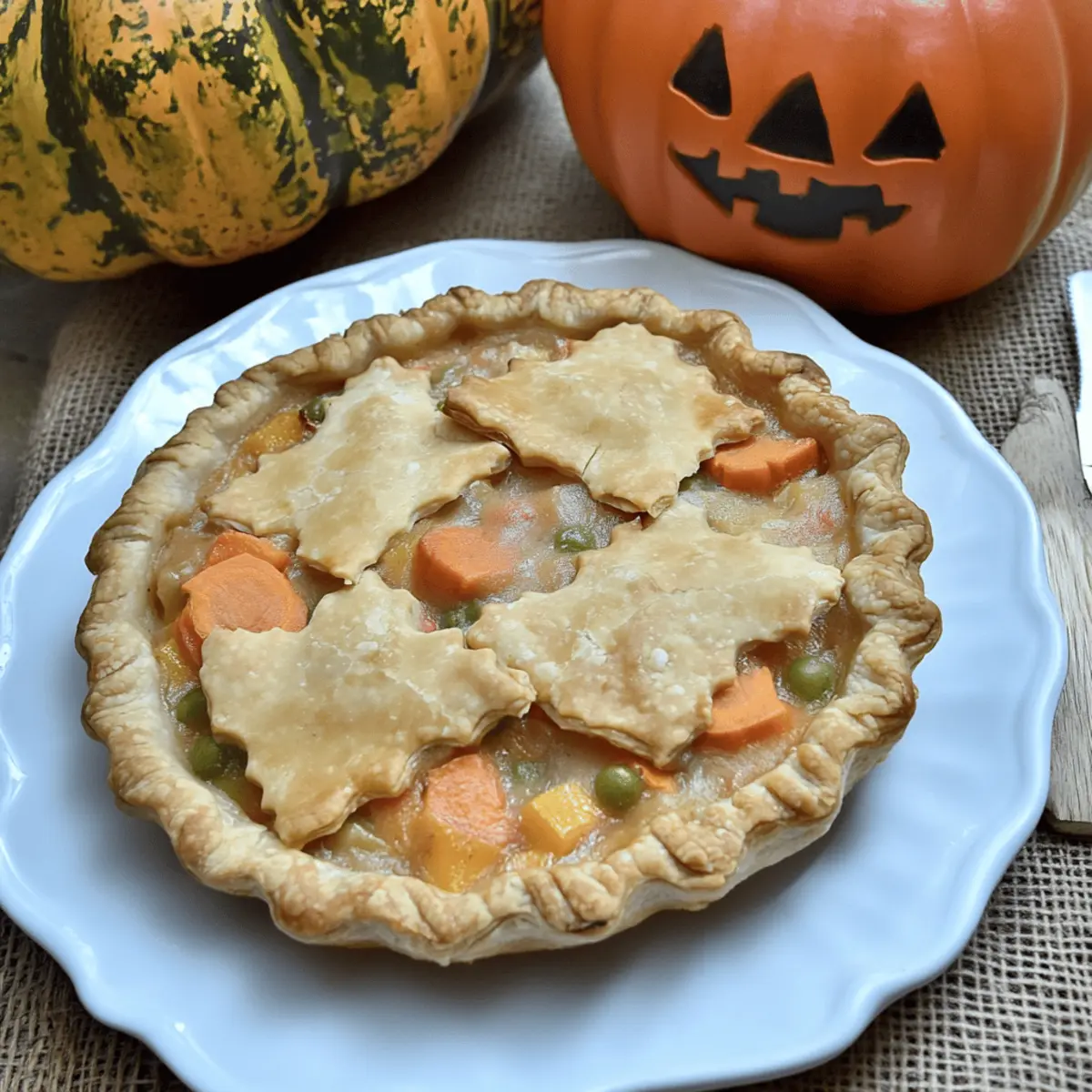 Delicious Halloween Pot Pie Recipe with Cheesy Chicken Filling