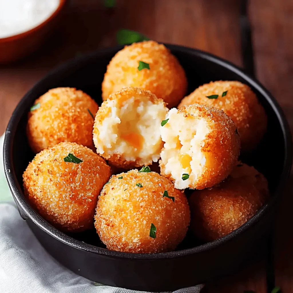 Air Fryer Cheesy Mashed Potato Balls