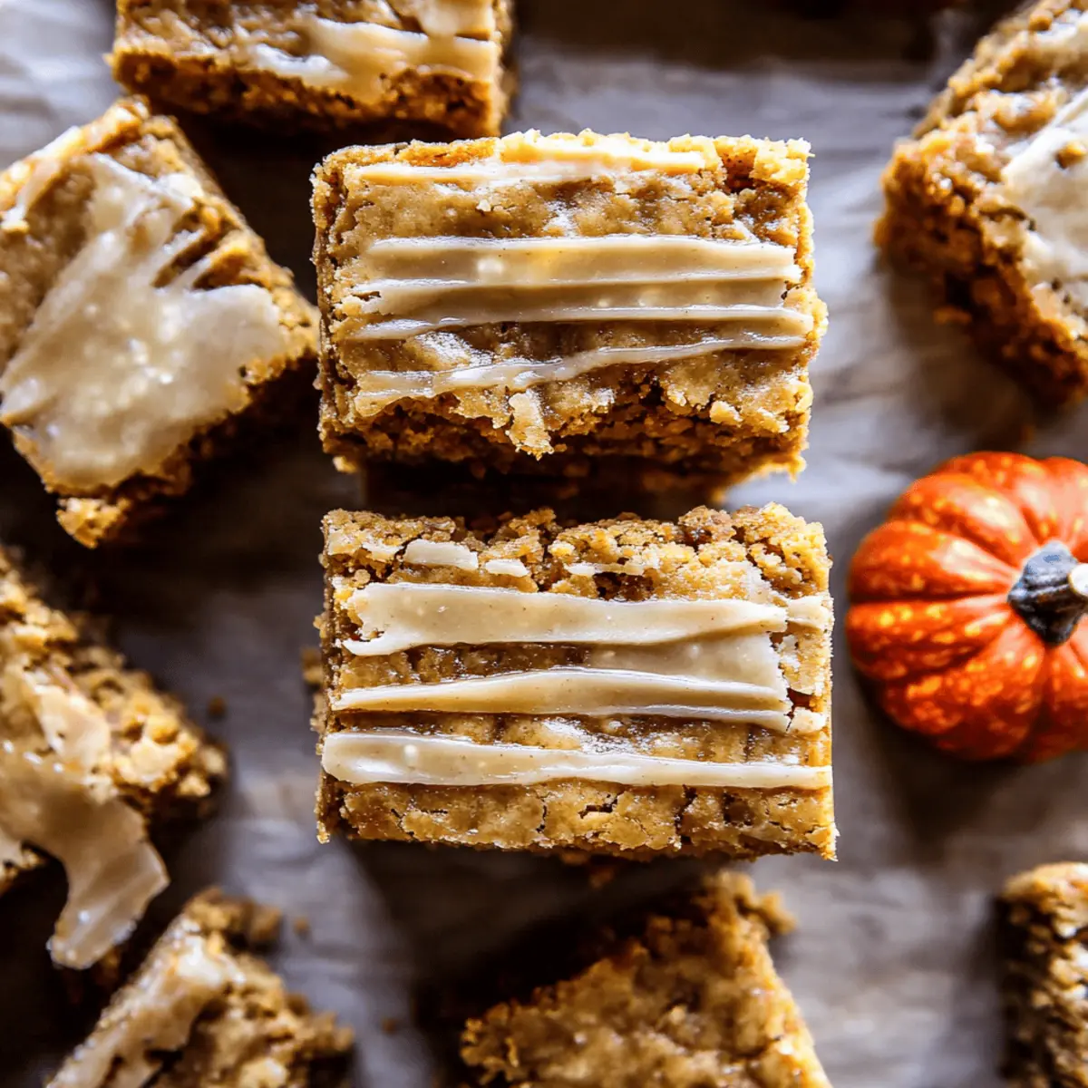 Easy Pumpkin Maple Blondies Recipe with Brown Sugar Glaze